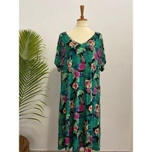 NWT Tabitha Webb V-Neck Floral Midi Dress Size 3XL